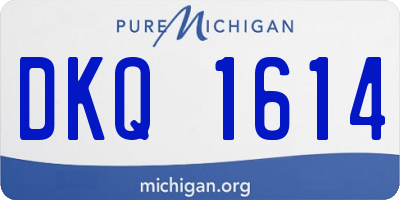 MI license plate DKQ1614