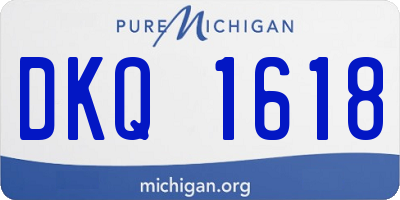 MI license plate DKQ1618