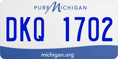 MI license plate DKQ1702