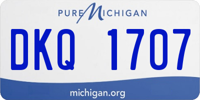 MI license plate DKQ1707