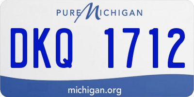 MI license plate DKQ1712