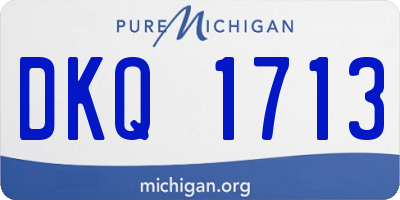 MI license plate DKQ1713