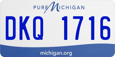 MI license plate DKQ1716
