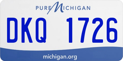 MI license plate DKQ1726