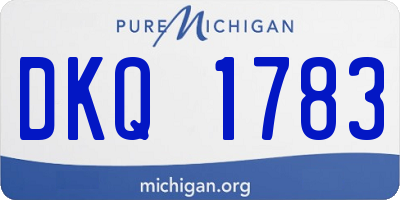 MI license plate DKQ1783