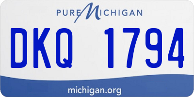 MI license plate DKQ1794