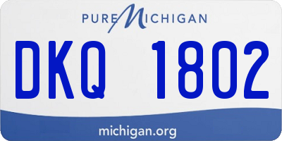 MI license plate DKQ1802