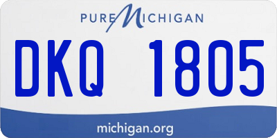 MI license plate DKQ1805