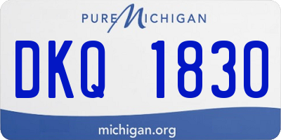 MI license plate DKQ1830