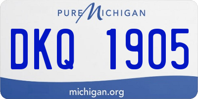 MI license plate DKQ1905