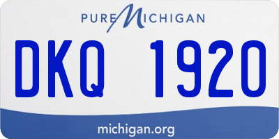 MI license plate DKQ1920