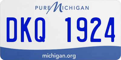 MI license plate DKQ1924