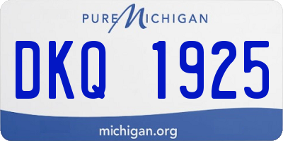 MI license plate DKQ1925
