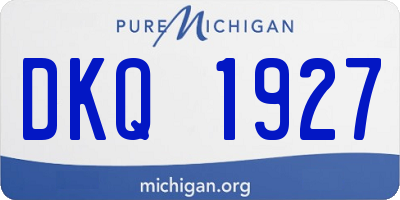 MI license plate DKQ1927