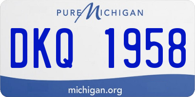 MI license plate DKQ1958
