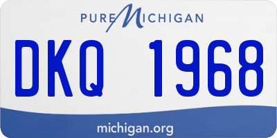 MI license plate DKQ1968