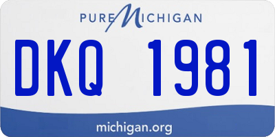 MI license plate DKQ1981