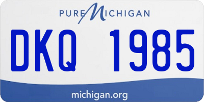 MI license plate DKQ1985