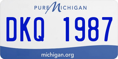 MI license plate DKQ1987
