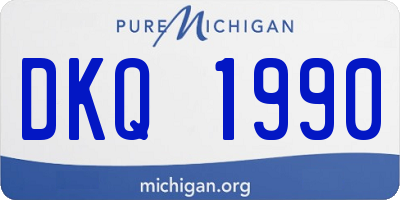 MI license plate DKQ1990