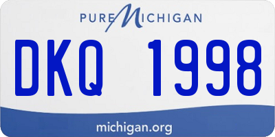 MI license plate DKQ1998