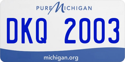 MI license plate DKQ2003