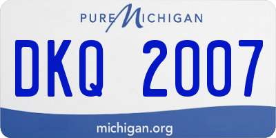 MI license plate DKQ2007
