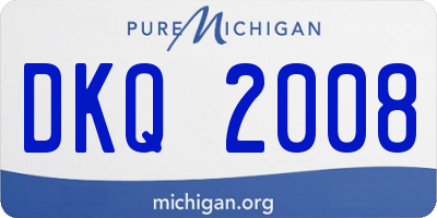 MI license plate DKQ2008