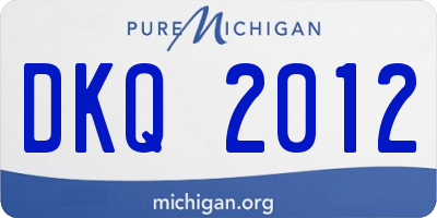 MI license plate DKQ2012
