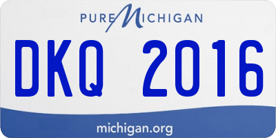 MI license plate DKQ2016