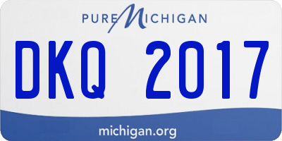MI license plate DKQ2017