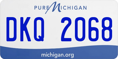 MI license plate DKQ2068
