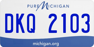 MI license plate DKQ2103