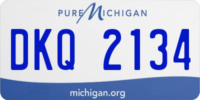 MI license plate DKQ2134