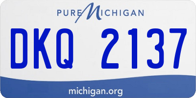 MI license plate DKQ2137