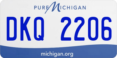 MI license plate DKQ2206