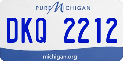 MI license plate DKQ2212