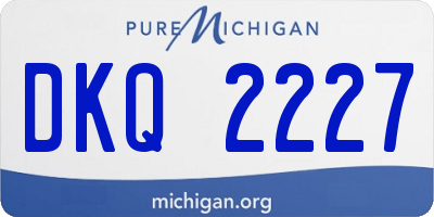 MI license plate DKQ2227