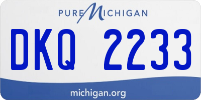 MI license plate DKQ2233