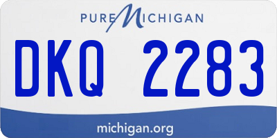 MI license plate DKQ2283