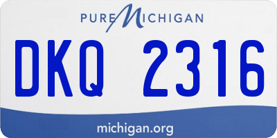 MI license plate DKQ2316