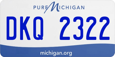 MI license plate DKQ2322