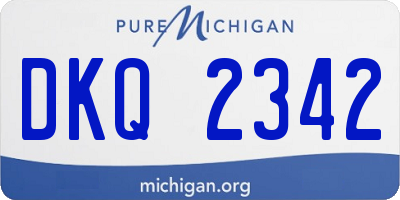 MI license plate DKQ2342