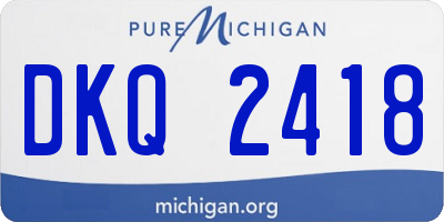 MI license plate DKQ2418
