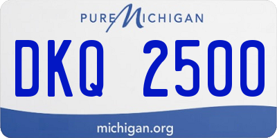 MI license plate DKQ2500