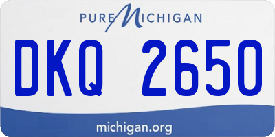 MI license plate DKQ2650