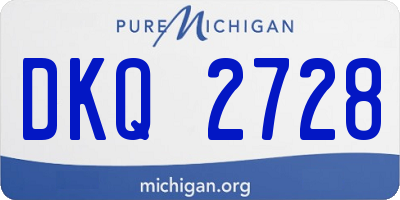 MI license plate DKQ2728