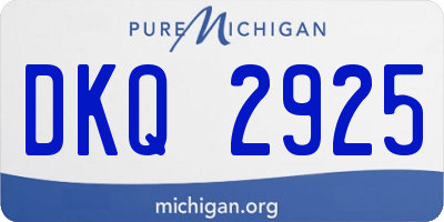 MI license plate DKQ2925