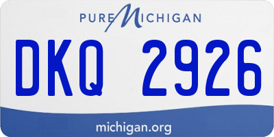MI license plate DKQ2926
