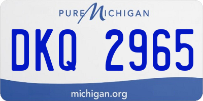 MI license plate DKQ2965